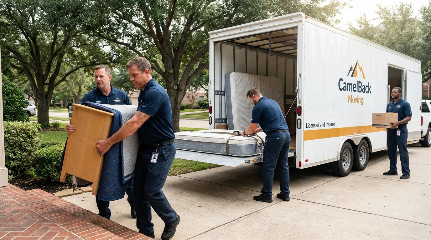 Crew loading residential truck for cross-state move from Harvard, MA